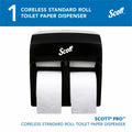 Kimberly-Clark Scott Pro High-Capacity Coreless Standard Roll Toilet Paper Dispenser, Black, 4 x Roll, KCC44518