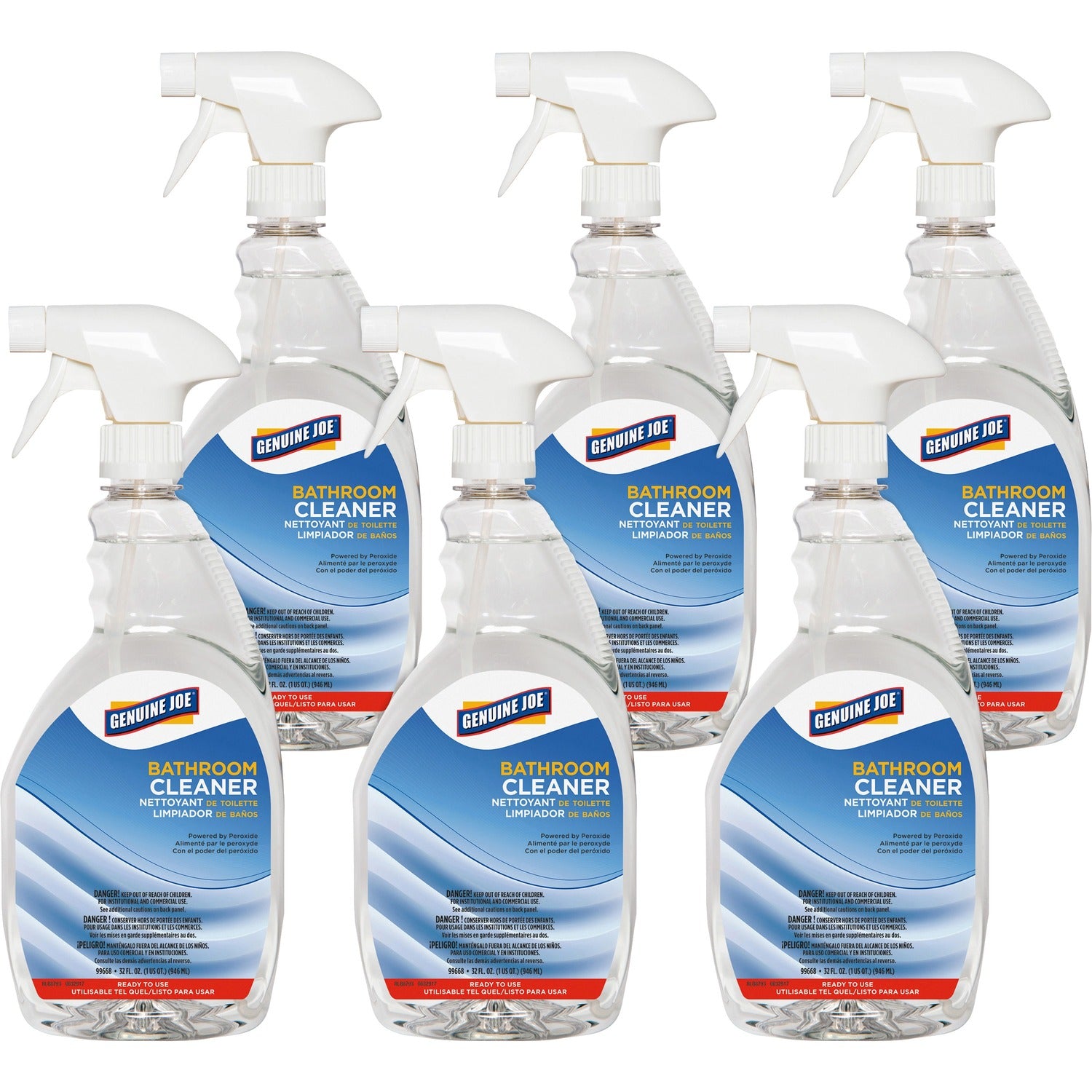Genuine Joe Peroxide-Powered Bathroom Cleaner, 1 Carton