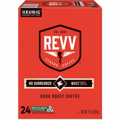 Keurig Dr Pepper revv K-Cup, Pod No Surrender Keurig Single-Serve K-Cup Pods, Dark Roast Coffee, 24 Count, 24 / Box — view 1
