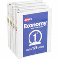 Avery Economy View Binder, White, 5 1/2" Width x 8 1/2" Length, 4 / Bundle, AVE05806BD