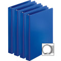 Business Source Basic Round Ring Binder, Dark Blue, 8 1/2" Width x 11" Length, 4 / Bundle, BSN09975BD