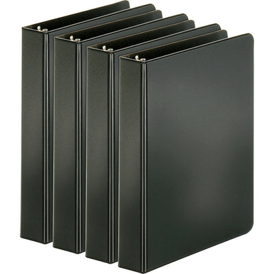 Business Source Basic Round Ring Binders, Black, 4 / Bundle, BSN28523BD