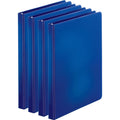 Business Source Basic Round Ring Binders, Dark Blue, 8 1/2" Width x 11" Length, 4 / Bundle, BSN28525BD