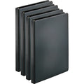Business Source Basic Round Ring Binders, Black, 8 1/2" Width x 11" Length, 4 / Bundle, BSN28526BD