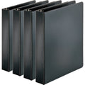 Business Source Basic Round Ring Binders, Black, 8 1/2" Width x 11" Length, 4 / Bundle, BSN28552BD