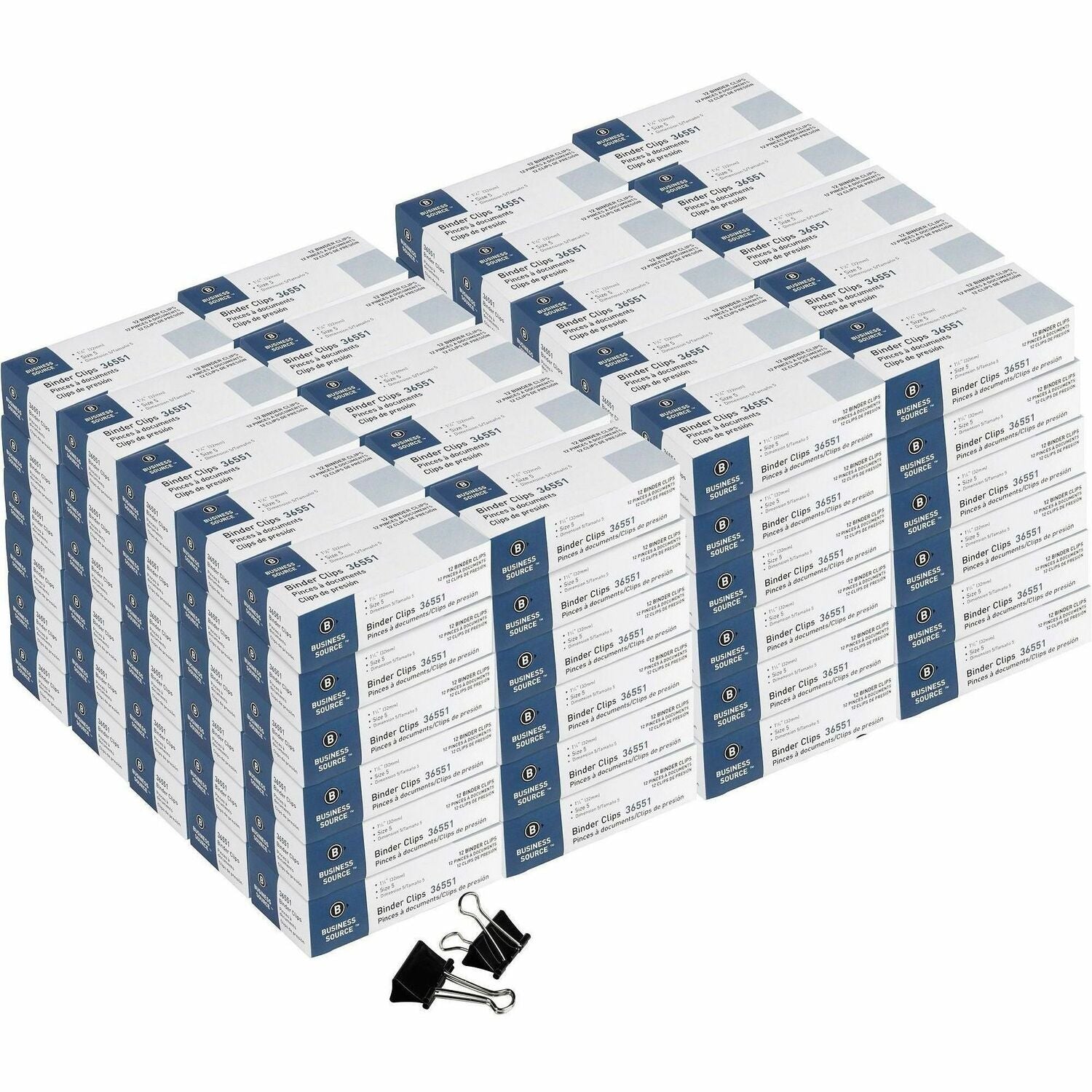 Business Source Fold-back Binder Clips, 1 Carton