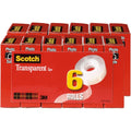 3M Scotch Transparent Tape - 3/4"W, Clear, 2 / Bundle, MMM6006PKBD