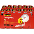 3M Scotch Transparent Tape - 3/4"W, Clear, 2 / Bundle, MMM600K6BD