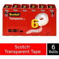 3M Scotch Transparent Tape - 3/4"W, Clear, 2 / Bundle, MMM600K6BD