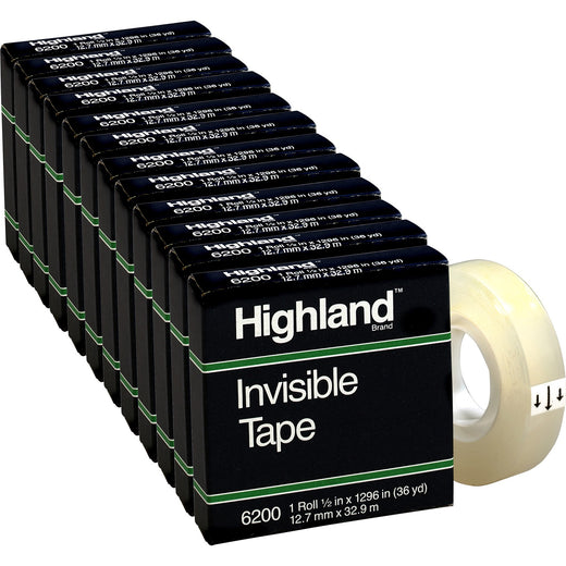 Highland 1/2"W Matte-finish Invisible Tape, 1 Box