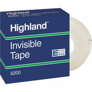 Highland 3/4"W Matte-finish Invisible Tape, 1 BD