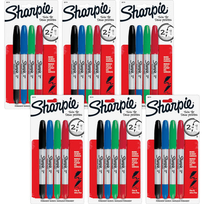 Newell Sharpie Twin Tip Permanent Markers, 6 / Bag — view 1
