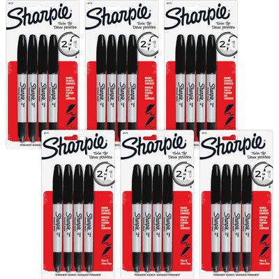 Newell Sharpie Twin Tip Permanent Markers, 6 / Bag — view 1
