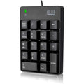 Adesso USB Spill Resistant 18-Key Numeric Keypad, Black, ADEAKB601UB