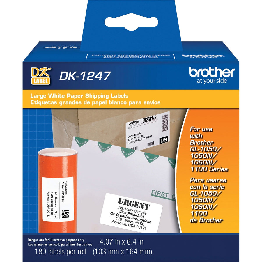 Brother Shipping Label, White, 180 / Roll — view 1