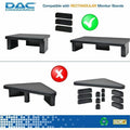 First Base DAC Stax MP-216 Ergonomic Height-Adjustable Monitor/Laptop Riser Blocks Kit, Black, DTA02250