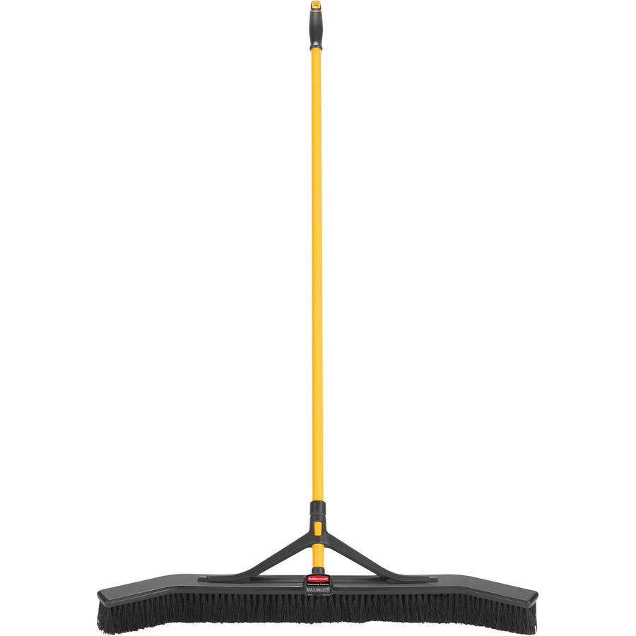 Rubbermaid Commercial Maximizer Push-To-Center 36" Broom, Yellow, 6EA/CT — view 1