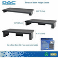 First Base DAC Stax MP-211 Height-Adjustable Ultra-Wide Monitor/Laptop Stand, Black, DTA02238