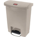 Rubbermaid Commercial 8G Slim Jim Front Step Container, Beige, 8 gal, RCP1883456