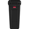 Rubbermaid Commercial Slim Jim 16-Gallon Vented Waste Container, Black, RCP1955959