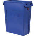 Rubbermaid Commercial Slim Jim Vented Container, Blue, 16 gal, RCP1971257