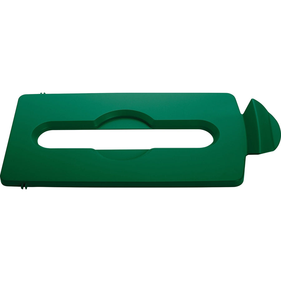 Rubbermaid Commercial Slim Jim Lid Green Paper Slot, Plastic, RCP2007886