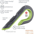 Slice Auto Retract Box Cutter, Green, SLI10503