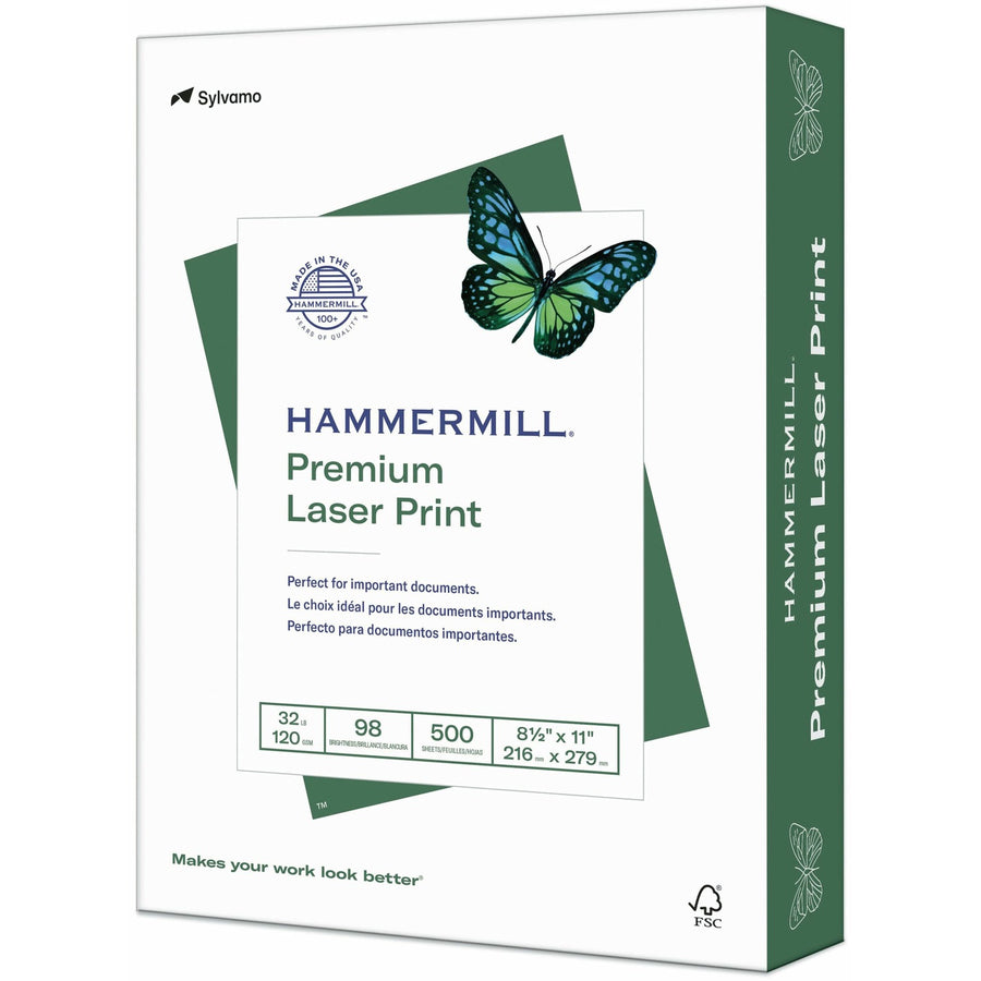 International Paper Hammermill Premium Laser Print Paper for Color Copiers & Laser Printers - White, 8 1/2" x 11", 8 / Carton — view 1