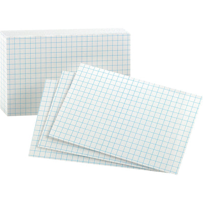 TOPS Oxford Graph Index Cards, White, 3" x 5", 1 Pack — view 1