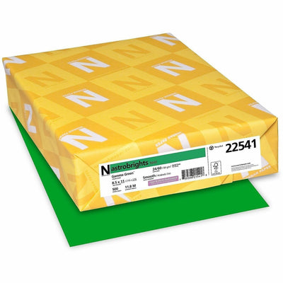 Neenah Paper Astrobrights Color Paper - Green, Gamma Green, 8 1/2" x 11", 500 / Pack, WAU22541