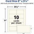 Avery Business Cards, Ivory, True Print(R) Two-Sided Printing, 2" x 3-1/2", 200 Cards, 8 1/2" x 11", 200 / Pack, AVE5876