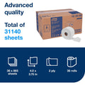 Essity Hygiene and Health AB TORK Advanced Bath Tissue Roll with OptiCore, White, 1 Carton, TRK162090