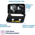 Essity Hygiene and Health AB TORK Twin Bath Tissue Roll Dispenser Black T7, TRK473208