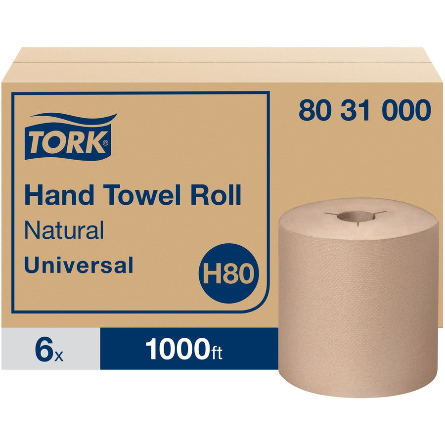 TORK Universal Hand Towel Roll, 15.6" x 8.8", Natural, Paper, 1 29/32", Embossed, TRK8031000