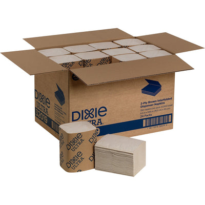 Georgia Pacific . Dixie Ultra Interfold Napkin Dispenser Refill, Brown, 24 / Carton, GPC32019