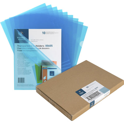 Business Source Letter File Sleeve, Blue, 8 1/2" Width x 11" Length, 5 / Box — view 1