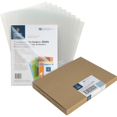 Business Source Letter File Sleeve, Clear, 8 1/2" Width x 11" Length, 5 / Box — view 1