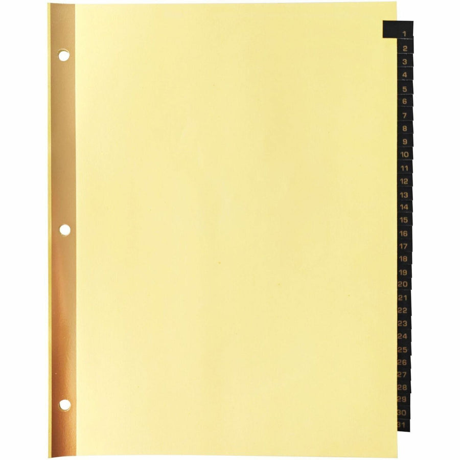 Business Source 1-31 Black Leather Tab Index Dividers, 1 Set — view 1