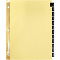 Business Source Monthly Black Leather Tab Index Dividers, 1 Set, BSN01183