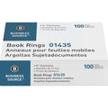 Business Source Standard Book Rings, Silver, 100 / Box, BSN01435