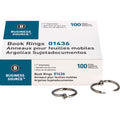 Business Source Standard Book Rings, Silver, 100 / Box, BSN01436