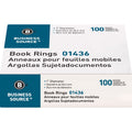 Business Source Standard Book Rings, Silver, 100 / Box, BSN01436
