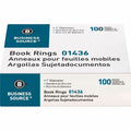 Business Source Standard Book Rings, Silver, 5 / Bundle, BSN01436BD