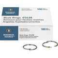 Business Source Standard Book Rings, Silver, 100 / Box, BSN01438