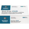 Business Source Standard Book Rings, Silver, 100 / Box, BSN01438