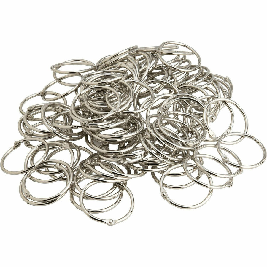 Business Source Standard Book Rings, Silver, Nickel Plated, 5 / Bundle, BSN01441BD