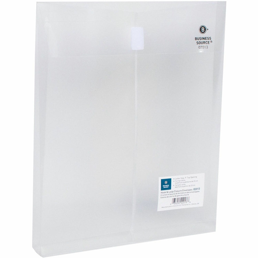 Business Source Letter File Pocket, Clear, 8 1/2" Width x 11" Length, 12EA/PK 5PK/CT — view 1