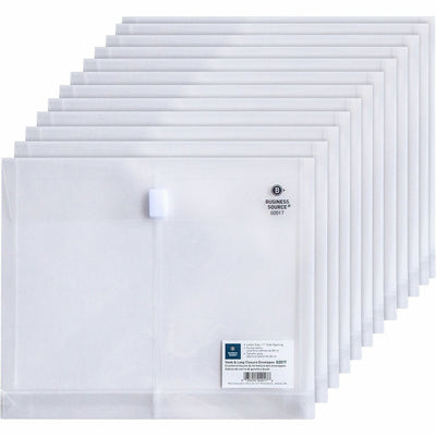 Business Source Letter File Pocket, Clear, 8 1/2" Width x 11" Length, 12 / Pack, BSN02017