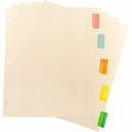 Business Source Color Tab Pocket Binder Dividers, Buff, 8.50" Width x 11" Length, 1 Set, BSN02073