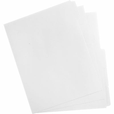Business Source Double-reverse Printer Print-on Dividers, Bright, White, 8.50" Width x 11" Length, 1 Box, BSN02076